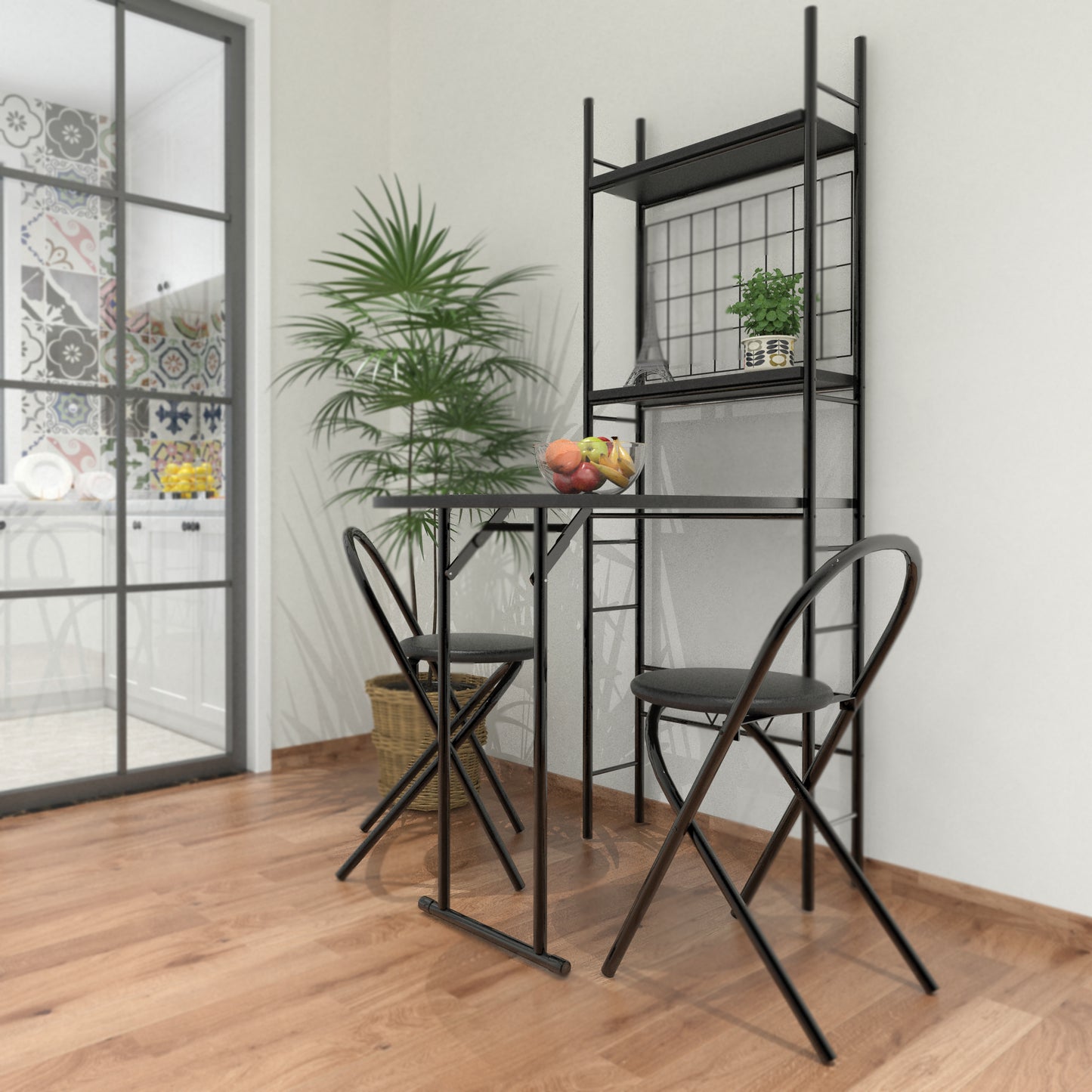 Dining Table for Chairs and Table Set with Metal Frame and Shelf Storage