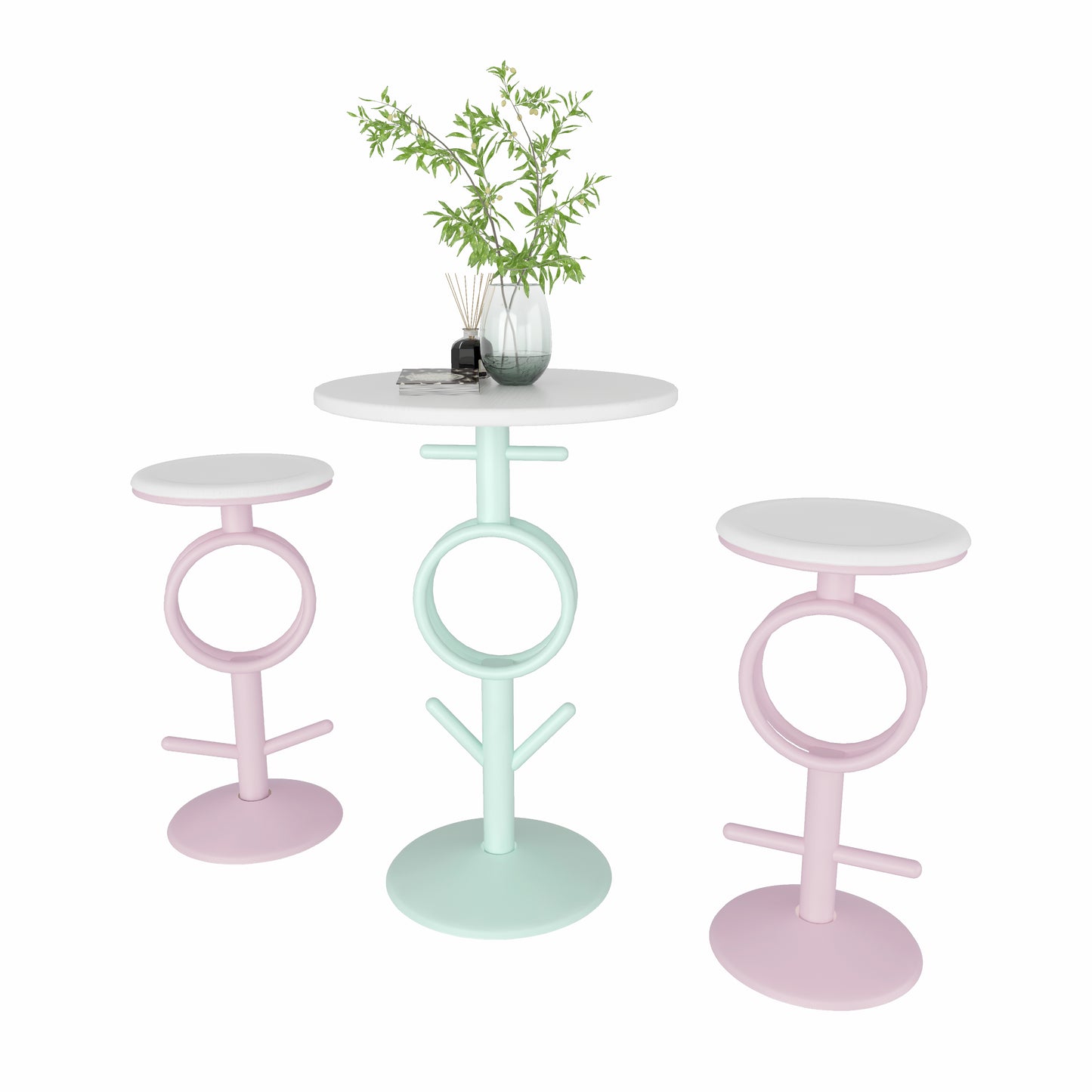 Kitchen Table Set for 2, Modern Barstools Chairs and Table