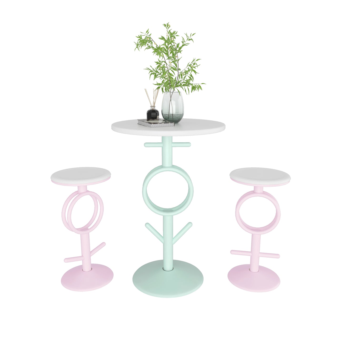 Kitchen Table Set for 2, Modern Barstools Chairs and Table