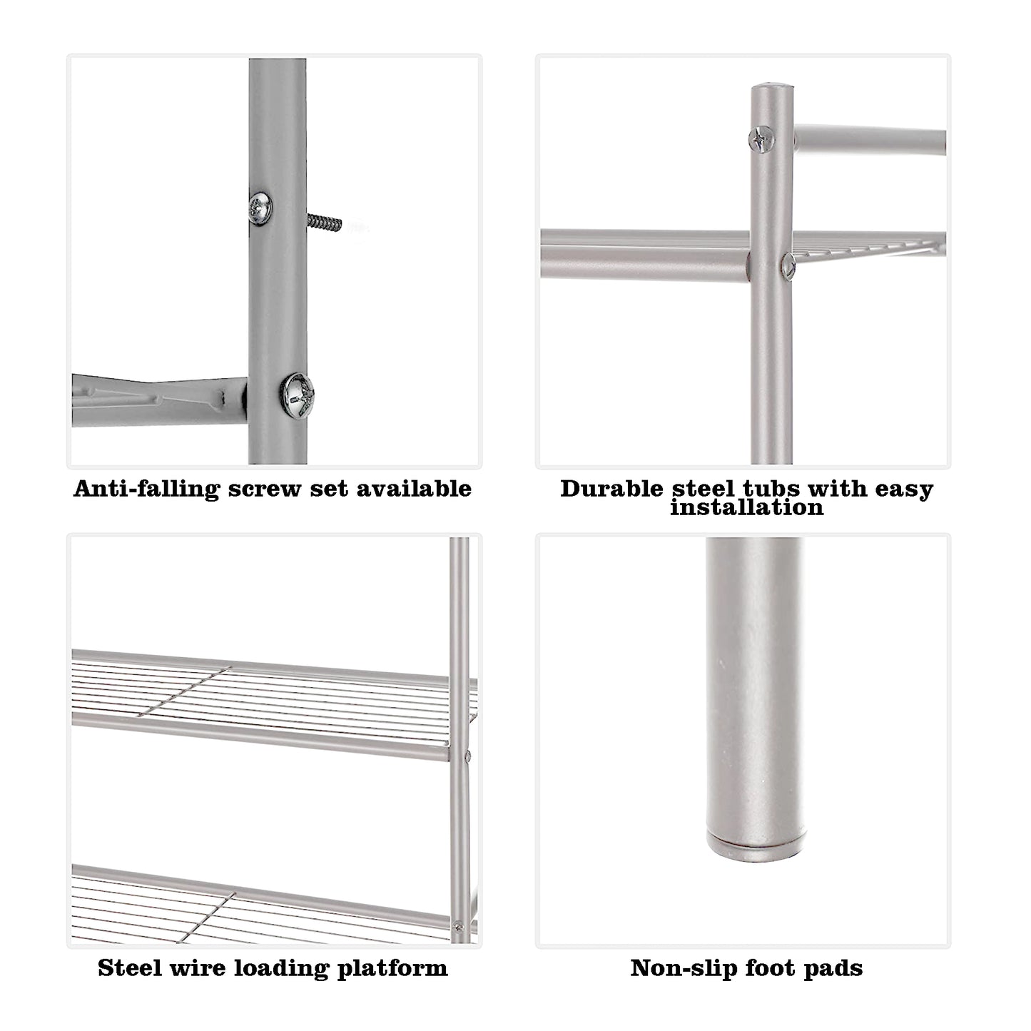 3 Tier Over The Toilet Bathroom Shelf, Corner Stand Shelf Organizer Rack