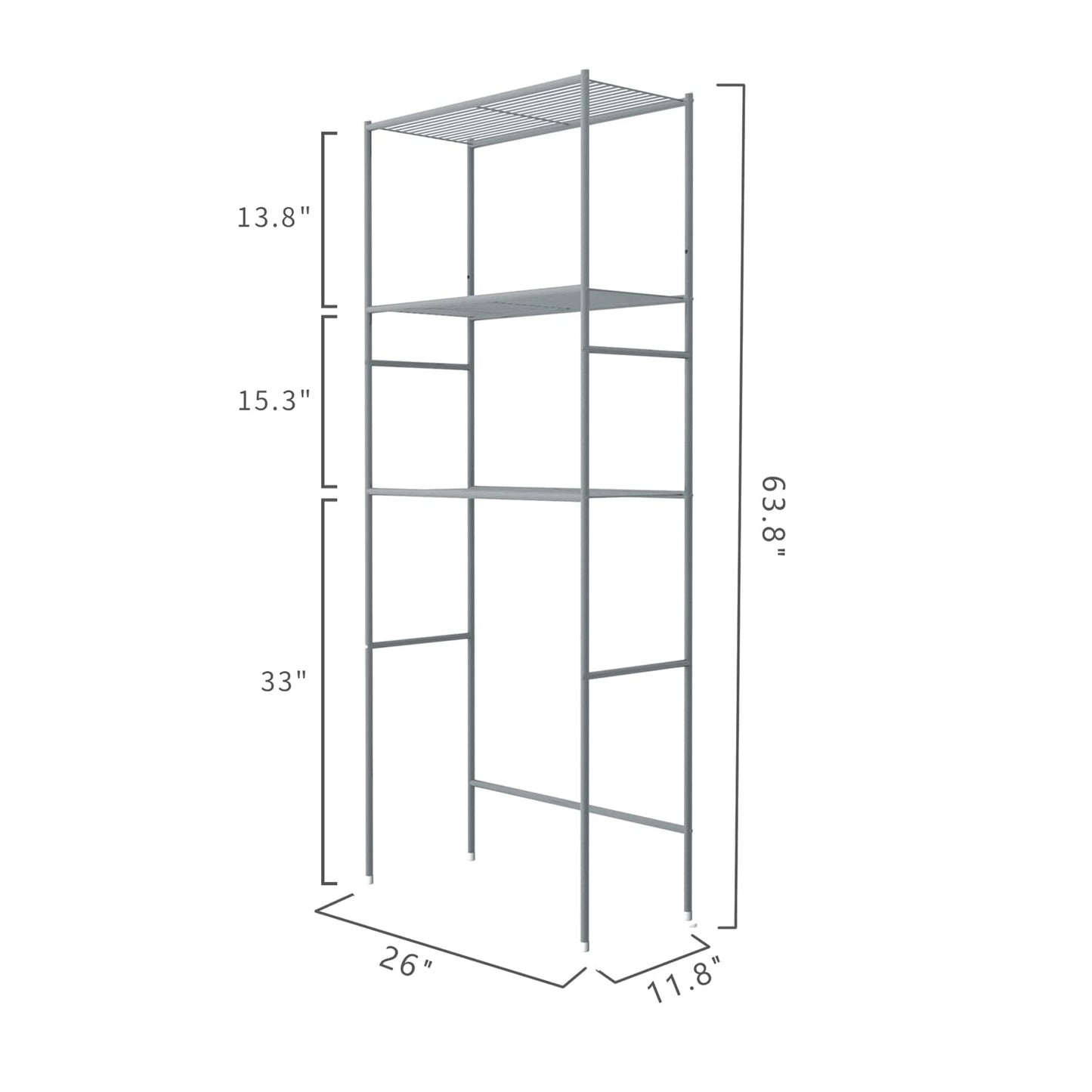 3 Tier Over The Toilet Bathroom Shelf, Corner Stand Shelf Organizer Rack